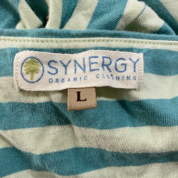 Synergy 100% Organic Cotton Dress Ruched Maxi Dress Women’s Large Turquoise EUC - Picture 5 of 13